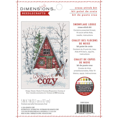 Dimensions Snowflake Lodge Counted Cross Stitch Kit, 5" x 7"