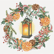 Dimensions Holiday Cottage Wreath Counted Cross Stitch Kit, 11" x 11"