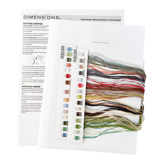 Dimensions Forest Houses Counted Cross Stitch Kit, 14" x 7"