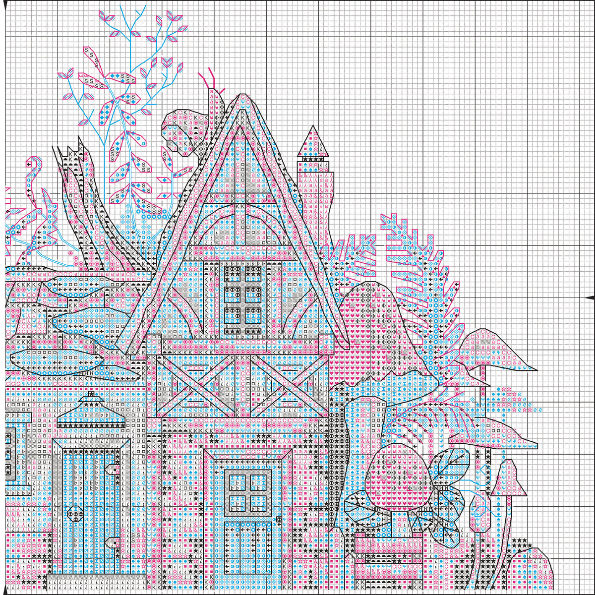 Dimensions Forest Houses Counted Cross Stitch Kit, 14" x 7"