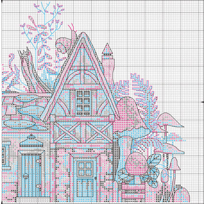 Dimensions Forest Houses Counted Cross Stitch Kit, 14" x 7"