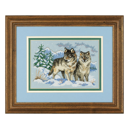 Dimensions A Pair of Wolves Counted Cross Stitch Kit, 7" x 5"