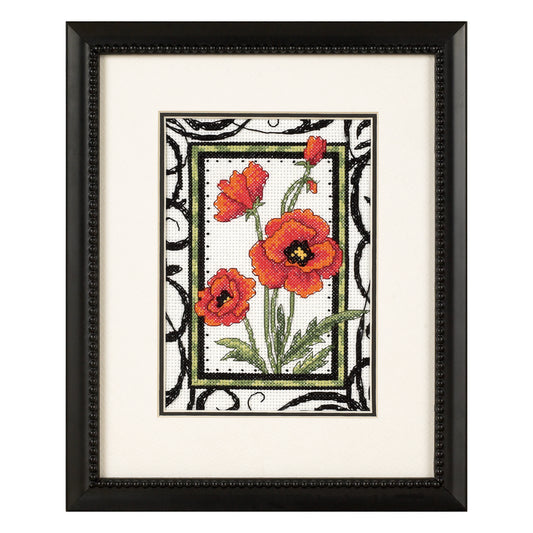 Dimensions Blooming Poppies Counted Cross Stitch Kit, 5" x 7"