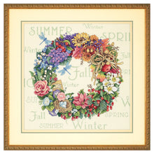 Dimensions Gold Collection Wreath of All Seasons Counted Cross Stitch Kit, 14" x 14"