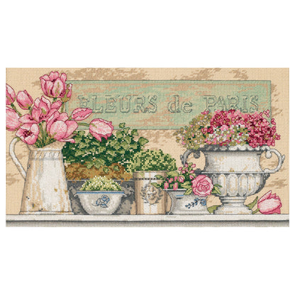 Dimensions Flowers of Paris Counted Cross Stitch Kit, 14" x 8"