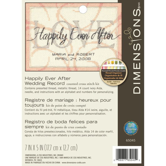 Dimensions Happily Ever After Counted Cross Stitch Kit, 7" x 5"